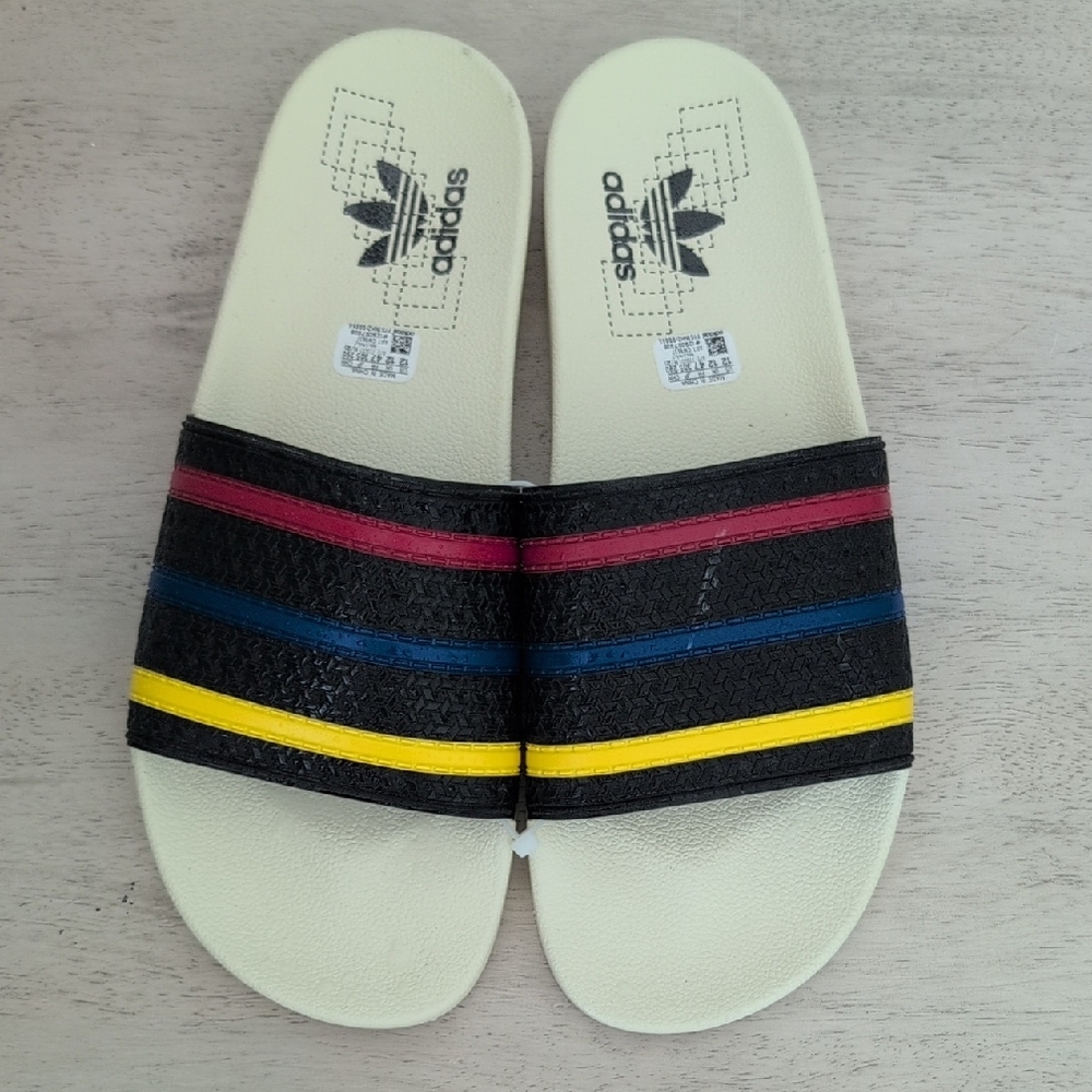 Adidas Adilette Slide Black Team Power Red Sz 12